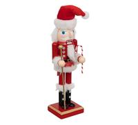 Déco de Noël - Casse-Noisette Rouge et Blanc - Bois - H 25 cm - Atmosphera