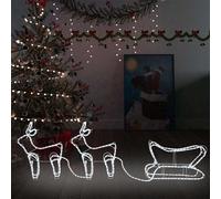 Décoration de Noël d'extérieur Renne et traîneau 576 LED