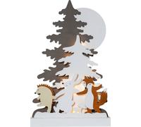 Déco de Noël sur pied FRIENDS LED 10X0,03W en bois et matière synthétique colorée 280x60x440mm