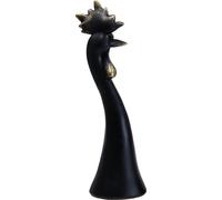 Déco de Pâques Coq Noir Or Vintage Déco Polyrésine Ø9cm H29cm