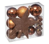 Déco de Sapin de Noël Kit de 18 pièces Boules et Cimier - Bronze et Marron - Feeric Christmas