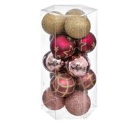 Déco de Sapin Lot de 15 Boules de Noël D 5 cm - Rose et Or - Feeric Christmas