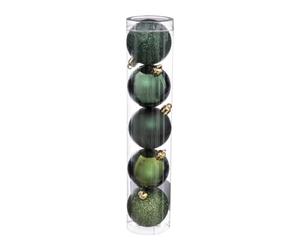 Déco de Sapin Lot de 5 Boules de Noël D 5 cm - Vert Olive et Kaki - Feeric Christmas