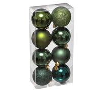 Déco de Sapin Lot de 8 Boules de Noël D 7 cm - Vert Olive et Kaki - Feeric Christmas