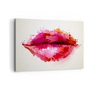 Deco Décoration Salon Lèvres rouges brillant lèvre brillant Moderne Impression sur Toile 120x80cm Image Tableau Decoration Murale Chambre Horizontal Art Wall Tableaux Decoratifs Muraux AA120x80-2706