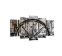 Deco Décoration Salon Machine Industrielle Graffiti Moderne Impression sur Toile 160x85cm Image Tableau Decoration Murale Chambre Triptyque 5 parties Art Wall Tableaux Decoratifs Muraux EA160x85-4304