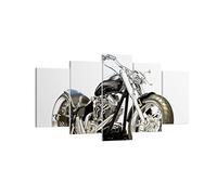 Deco Décoration Salon Moto moteur vitesse chrome Moderne Impression sur Toile 160x85cm Image Tableau Decoration Murale Chambre Triptyque 5 parties Art Wall Tableaux Decoratifs Muraux EA160x85-2427