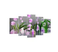 Deco Décoration Salon Ordinateur graphique bulle Moderne Impression sur Toile 160x85cm Image Tableau Decoration Murale Chambre Triptyque 5 parties Art Wall Tableaux Decoratifs Muraux EA160x85-2329