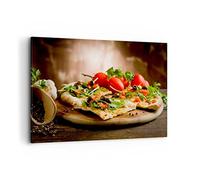 Deco Décoration Salon Pizza vegetariana italie nourriture Moderne Impression sur Toile 120x80cm Image Tableau Decoration Murale Chambre Horizontal Art Wall Tableaux Decoratifs Muraux AA120x80-2540