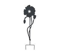 Louis Moulin – Déco en métal à planter Coquelicot – 22x70 cm – Anthracite – Acier époxy