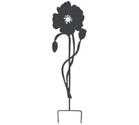 Déco En Métal À Planter Coquelicot 22x80cm Anthracite Noir