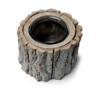 Déco et fête Bougeoir rondin de Bois 12 x 14 cm - Coloré - Taille Unique