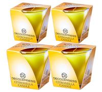 Deco Express Bougie Citronnelle Ensemble, 30h Extérieur Bougie Lot de 2 ou 4 (Jaune, Lot de 2)