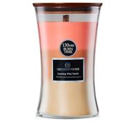 DECO EXPRESS Bougies Parfumées 3 Couches avec Mèche Bougie Crépitante Longue Durée 130 H (Guimauves Grillées, Épices de clémentine, Feu de bois)