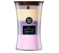 DECO EXPRESS Bougies Parfumées 3 Couches avec Mèche Bougie Crépitante Longue Durée 130 H (Macaron à la vanille, Cerise noire, Fleur de cerisier)