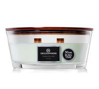 DECO EXPRESS Bougies Parfumées, Bougie qui crépite à Double Mèche Bougie, Bougie Longue Durée Ellipse - Idee Cadeau Bougie (Flocons de Neige)