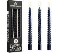 DECO EXPRESS Bougies Torsadées Lot de 3, Anti-Gouttes et Sans Parfum, Bougie Longue Durée 6h, Saint Valentin et Fetes des Mères Decoration Maison, Idee Cadeau (Bleu, Lot de 3)