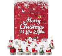 DECO EXPRESS Calendrier de l'Avent 2025, 24 Bougies Chauffe Plat Sculptées 3D, Décoration de Noël, Cire Sans Parfum, Déco Festive 2,5h de Combustion (Bougies Chauffe-Plat 3D de Noël)