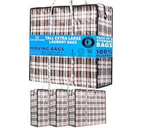 Deco Express Grand Sac de Rangement Buanderie, Lot de 4 XXL 75L 76x59x24cm, Fermeture Eclair Sac Demenagement, Rangement pour Vêtements et Penderies (Lot de 4)