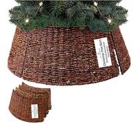 DECO EXPRESS Jupe de Sapin de Noël, Cache-Pied de Sapin de Noël Tressé, 51 x 25 cm (Marron, Intérieur Supérieur 51cm/Intérieur Inférieur 66cm)