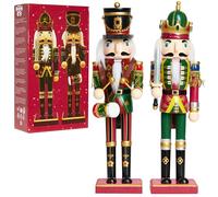 DECO EXPRESS Lot de 2 Casse Noisettes en Bois 30cm, Soldat Noel - Décoration Noel
