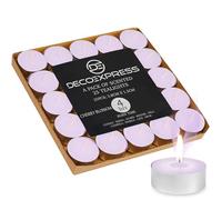 DECO EXPRESS Lot de Bougies Chauffe Plat de 200, 100, 50, 25 ou 24, Bougie Longue Durée de Combustion 4, 8 ou 10 Heures (Fleur de Cerisier 25/4 heures)