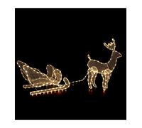 Déco Extérieur Intérieur Traineau et Renne en Tube Lumineux 240 LED Blanc Chaud - Feeric Christmas