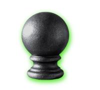 Déco fer Forgé- BOULE DE RAMPE FONTE- DECORATION- Diamètre 55 mm H 85 mm x 55 mm- Main Courante Acier Bois Alu- 1 Insert Taraudé M10 Sous Embase-Usage Interieur Exterieur Satisfaction Garantie Robuste