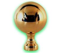 Déco fer Forgé- BOULE DE RAMPE LAITON-DECORATION- Diamètre 50 mm H 75 mm x 38 mm- Main Courante Acier Bois Alu- 1 Insert Taraudé M8 Sous Embase- Longueur Petit modèle Usage Interieur Exterieur Robuste