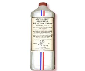 Déco fer forgé-Neutralisant pour Brunisseur de Metaux-Metal Traitement à Froid Fer Acier Laiton Bronze Cuivre Arme-Antirouille Stop Corrosion Rapide Facile Made in France-Grande Qté 1L 1000ml