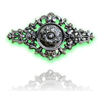 Déco fer Forgé- PALMETTE DECORATION-H 28,5 cm par 48,5 cm-Porte Portail Portillon battant coulissant-2 Inserts Taraudés M6 Face Arriere- Usage Interieur Exterieur Satisfaction Garantie Confort Robuste