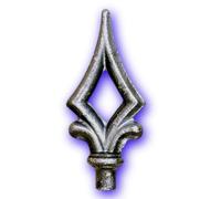 Déco fer Forgé- POINTE DE LANCE- Acier Forgé Décoration Accessoires- Taille H 100 mm x 45 mm- FER DE LANCE Acier- Support Embase Diamètre 12 mm -Usage Interieur Exterieur Satisfaction Garantie Robuste