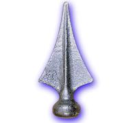 Déco fer Forgé- POINTE DE LANCE- Acier Forgé Décoration Accessoires- Taille H 110 mm x 48 mm- FER DE LANCE Acier- Support Embase Diamètre 25 mm -Usage Interieur Exterieur Satisfaction Garantie Robuste