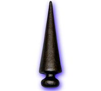 Déco fer Forgé- POINTE DE LANCE- Acier Forgé Décoration Accessoires- Taille H 112 mm x 28 mm- FER DE LANCE Acier- Support Embase Diamètre 24 mm -Usage Interieur Exterieur Satisfaction Garantie Robuste