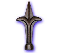 Déco fer Forgé- POINTE DE LANCE- Acier Forgé Décoration Accessoires- Taille H 114 mm x 57 mm- FER DE LANCE Acier- Support Embase Diamètre 21 mm -Usage Interieur Exterieur Satisfaction Garantie Robuste