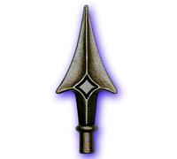 Déco fer Forgé- POINTE DE LANCE- Acier Forgé Décoration Accessoires- Taille H 155 mm x 66 mm- FER DE LANCE Acier- Support Embase Diamètre 16 mm -Usage Interieur Exterieur Satisfaction Garantie Robuste