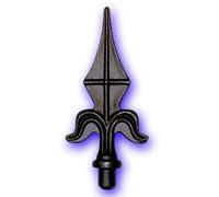 Déco fer Forgé- POINTE DE LANCE- Acier Forgé Décoration Accessoires- Taille H 192 mm x 93 mm- FER DE LANCE Acier- Support Embase Diamètre 20 mm -Usage Interieur Exterieur Satisfaction Garantie Robuste