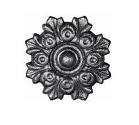 DECO FER FORGE Rosace Décorative Florale en Aluminium, Acier, Diamètre 100mm, Taraudage M6, Platine de Fixation Incluse