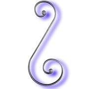 Déco fer Forgé- VOLUTE en Fer Forgé -Finition ACIER DECORATION Grande Durable - H 480 mm x 180 mm- Volute en S - En Fer Plat de 20/8 mm -Usage Interieur Exterieur Satisfaction Garantie Robuste