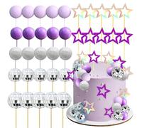 Deco Gateau Anniversaire Musique, Topper de Gâteau Guitare, Décorations de Gâteau Boule Disco, Musical Cake Toppers pour Thème Rock Roll, Anniversaire, Baby Shower, Mariage (B)