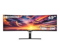 Deco Gear - Moniteur de jeu incurvé ultra large 5K de 49 pouces, 32:9, 120Hz, 101% NTSC 100% sRGB, réglable, bureau à domicile et station de travail de divertissement