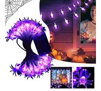 Deco Halloween Guirlande Lumineuse Halloween 10/ 20/ 30pcs Couleur Spiderss Lumières Avec Flash/ Mode Stabilisé Alimenté Par Batterie Portable Lumières Décoratives Pour Line Dance ( C, One Size)