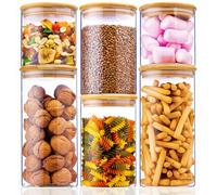 Deco haus® Bocaux de Conservation Hermétiques avec Couvercles + Étiquettes [Set Combiné de 6] - Pour Céréales, Cornflakes, Spaghetti, etc. - Boîtes en Verre avec Couvercle, Bocal de Rangement Cuisine