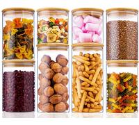 Deco haus® Bocaux de Conservation Hermétiques avec Couvercles + Étiquettes [Set Combiné de 8] - Pour Céréales, Cornflakes, Spaghetti, etc. - Boîtes en Verre avec Couvercle, Bocal de Rangement Cuisine