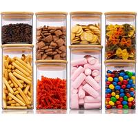 Deco haus® Bocaux de Conservation Hermétiques avec Couvercles + Étiquettes [Set Combiné de 8] - Pour Céréales, Cornflakes, Spaghetti, etc. - Boîtes en Verre avec Couvercle, Bocal de Rangement Cuisine