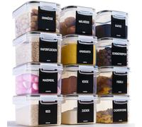Deco haus Boite de Rangement Cuisine Lot de 12 - Boites de Conservation Réutilisables avec Couvercle Hermétique - Boites en Plastique rangement et organisation de cuisine - Sans BPA - 12 x 0,8L