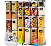 Deco haus® Boite de Rangement Cuisine Lot de 24 L - Boites de Conservation Réutilisables avec Couvercle Hermétique - Boites en Plastique rangement et organisation de cuisine - Sans BPA 0,8 1,4 2 2,8L