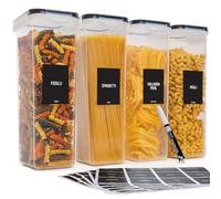 Deco haus Boite de Rangement Cuisine Lot de 4 - Boites de Conservation Réutilisables avec Couvercle Hermétique - Boites en Plastique rangement et organisation de cuisine - Sans BPA - 4 x 2,8L