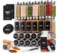 Deco haus® Pots à Épices Carrés Hermétiques, Set de 36 [avec Étiquettes & Saupoudreur] - Bocaux à Épices en Verre - Conteneurs à Épices, Spice Jars - Rangement d'Épices - Conteneurs pour Épices