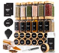Deco haus® Pots à Épices Carrés Hermétiques, Set de 36 [avec Étiquettes & Saupoudreur] - Bocaux à Épices en Verre - Conteneurs à Épices, Spice Jars - Rangement d'Épices - Conteneurs pour Épices